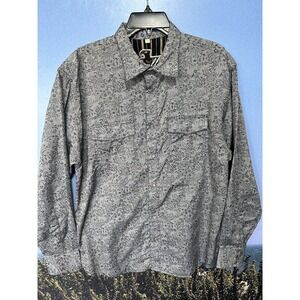 Scully Western Shirt Men's Medium Gray Paisley Pearl Snap Button Down Shirt